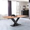 Armen Living Everett Contemporary Dining Table in Matte Black Finish and Walnut Top LCERDIWABL - alternate 7